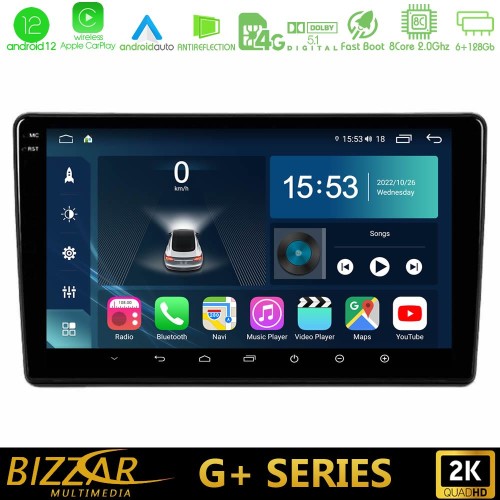 Bizzar G+ Series Citroën C3 2017-&gt; 8Core Android12 6+128GB Navigation Multimedia Tablet 9