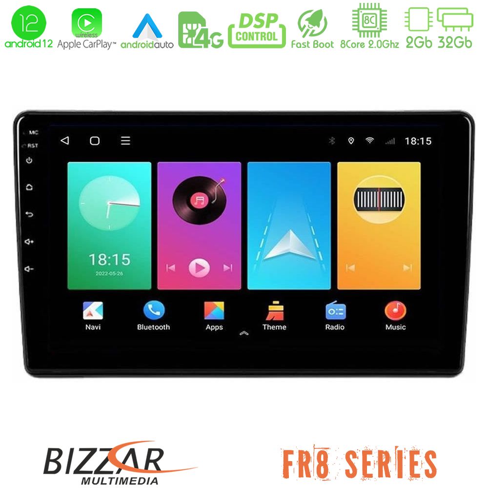 Bizzar FR8 Series Citroën C3 2017-&gt; 8Core Android12 2+32GB Navigation Multimedia Tablet 9