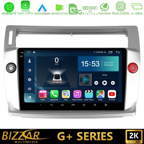 Bizzar G+ Series Citroen C4 2004-2010 8core Android12 6+128GB Navigation Multimedia Tablet 9