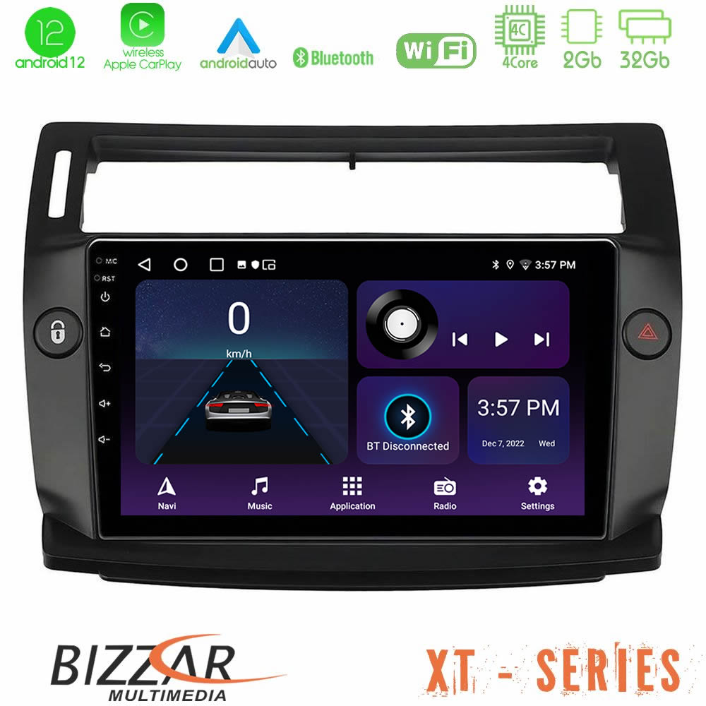 Bizzar XT Series Citroen C4 2004-2010 4core Android12 2+32GB Navigation Multimedia Tablet 9