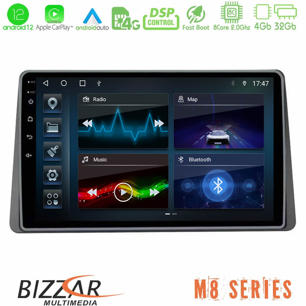 Bizzar M8 Series Dacia Duster 2019-&gt; 8Core Android12 4+32GB Navigation Multimedia Tablet 9