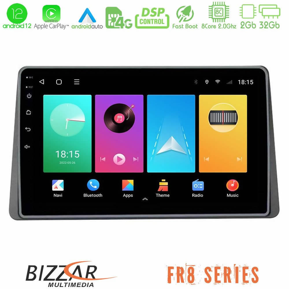 Bizzar FR8 Series Dacia Duster 2019-&gt; 8Core Android12 2+32GB Navigation Multimedia Tablet 9