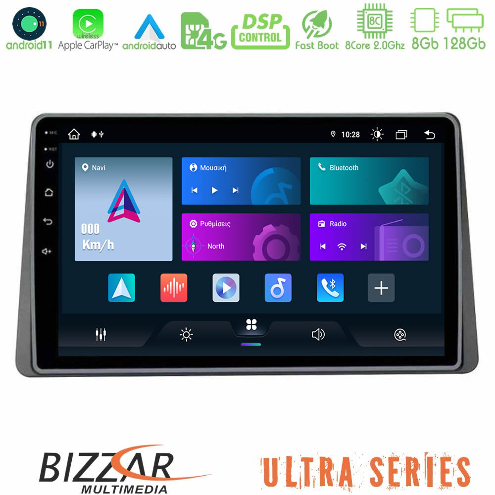 Bizzar Ultra Series Dacia Duster 2019-&gt; 8Core Android11 8+128GB Navigation Multimedia Tablet 9