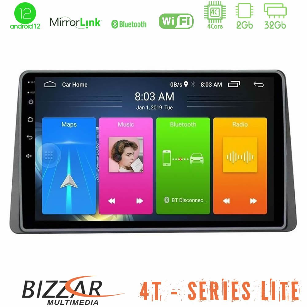 Bizzar 4T Series Dacia Duster 2019-&gt; 4core Android12 2+32GB Navigation Multimedia Tablet 9