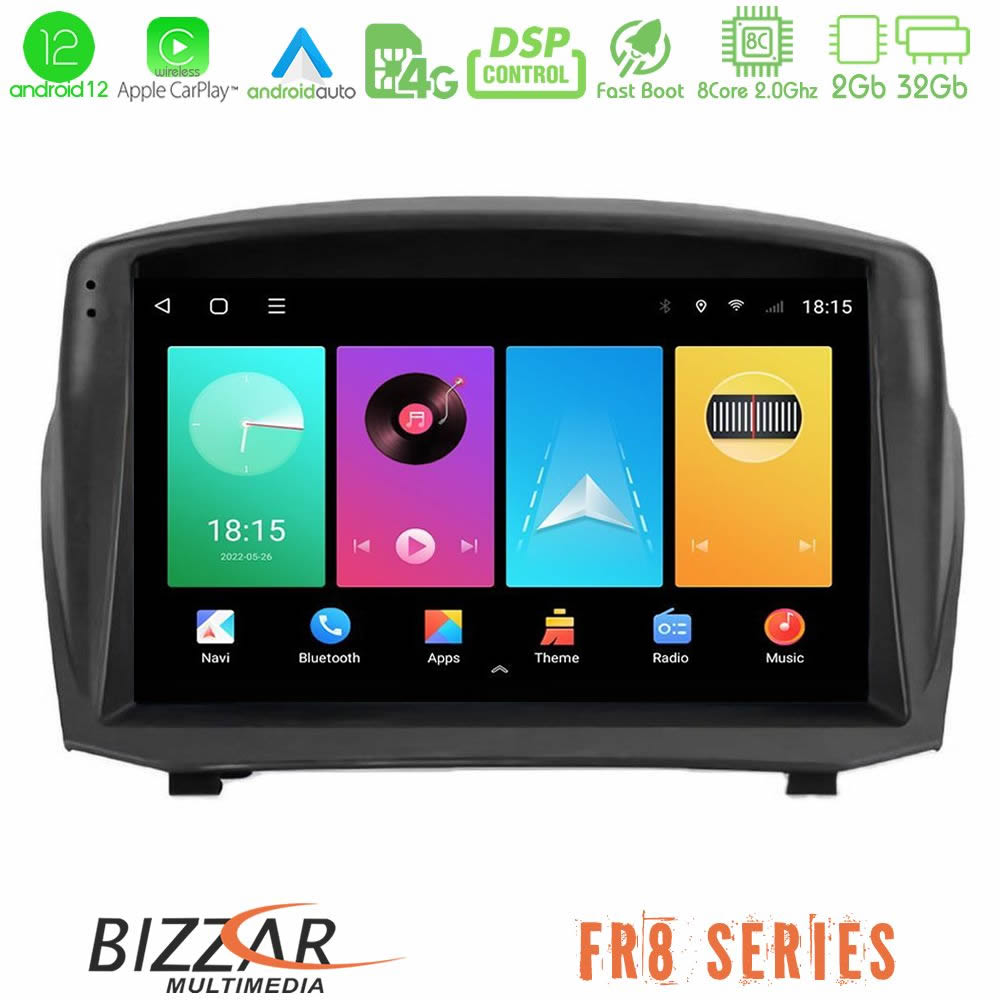 Bizzar FR8 Series Ford Fiesta 2008-2012 8core Android12 2+32GB Navigation Multimedia Tablet 9