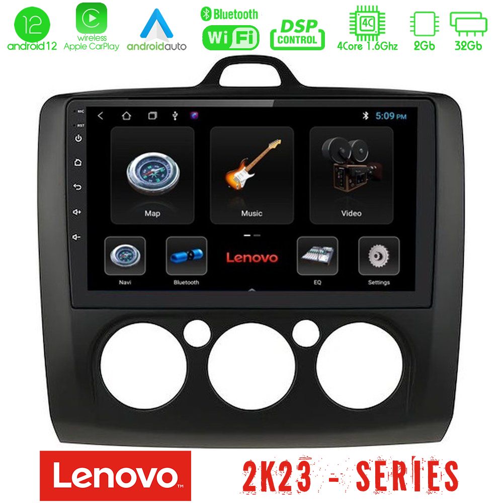 Lenovo Car Pad Ford Focus Manual AC 4Core Android12 2+32GB Navigation Multimedia 9