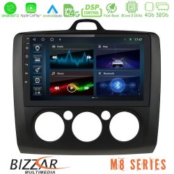 Bizzar M8 Series Ford Focus Manual AC 8core Android12 4+32GB Navigation Multimedia 9