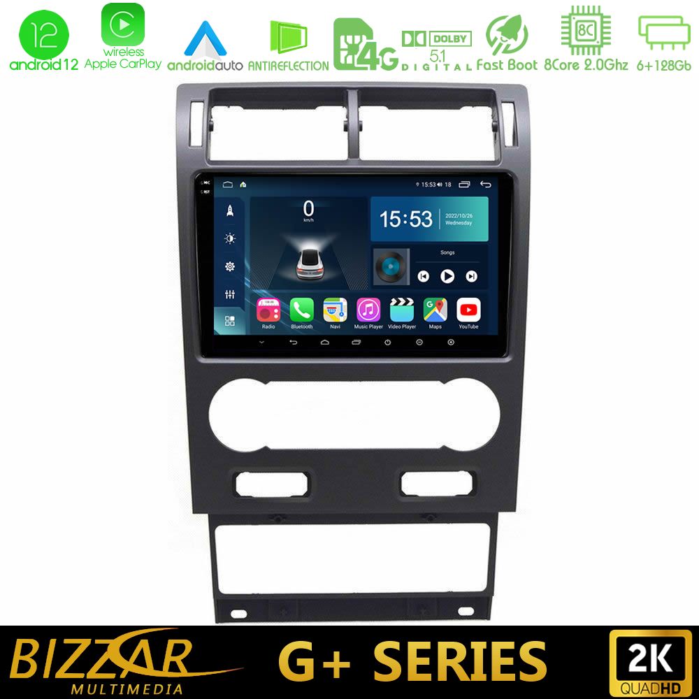 Bizzar G+ Series Ford Mondeo 2004-2007 8core Android12 6+128GB Navigation Multimedia Tablet 9