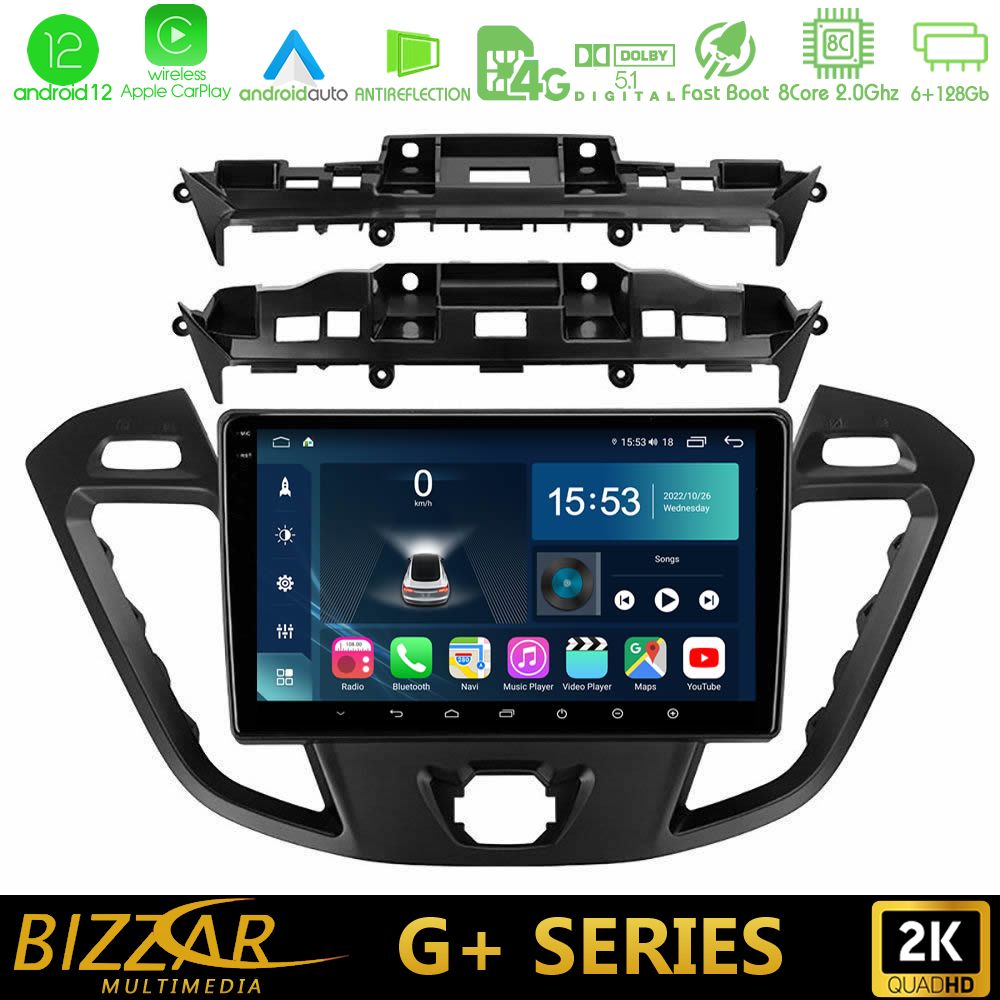 Bizzar G+ Series Ford Transit Custom/Tourneo Custom 8core Android12 6+128GB Navigation Multimedia Tablet 9