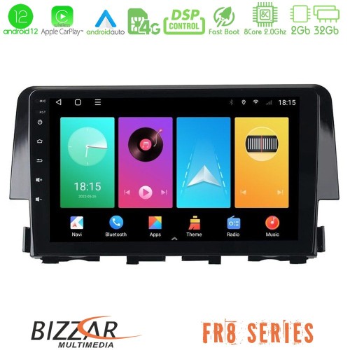 Bizzar FR8 Series Honda Civic 2016-2020 8core Android12 2+32GB Navigation Multimedia 9 Bizzar FR8 Series Honda Civic 2016-2020 8core Android12 2+32GB Navigation Multimedia 9