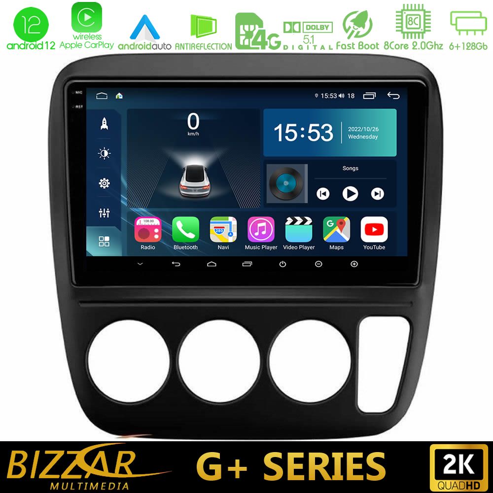 Bizzar G+ Series Honda CRV 1997-2001 8core Android12 6+128GB Navigation Multimedia Tablet 9