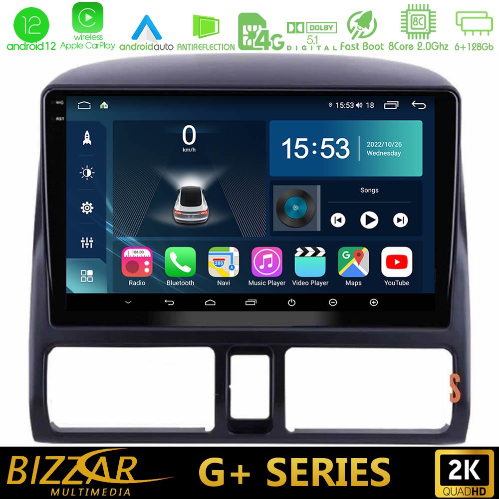Bizzar G+ Series Honda CRV 2002-2006 8core Android12 6+128GB Navigation Multimedia Tablet 9