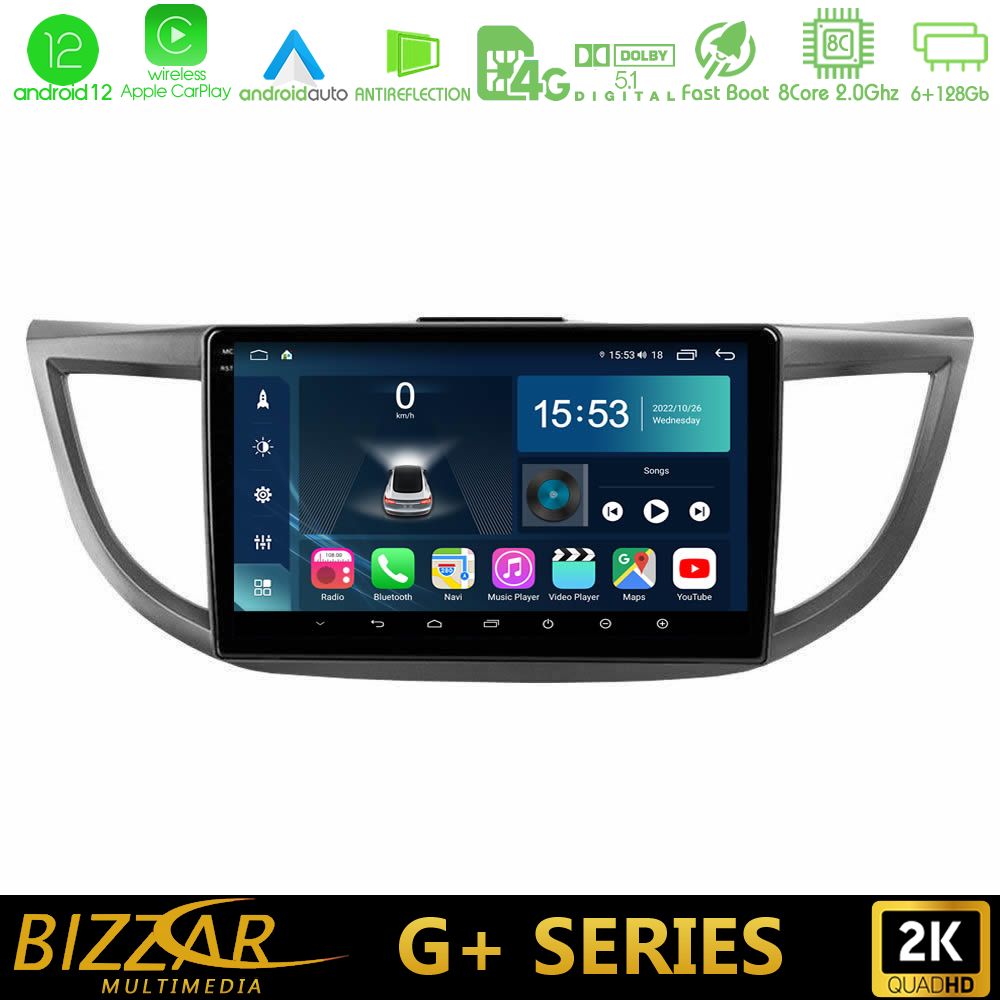 Bizzar G+ Series Honda CRV 2012-2017 8core Android12 6+128GB Navigation Multimedia Tablet 9