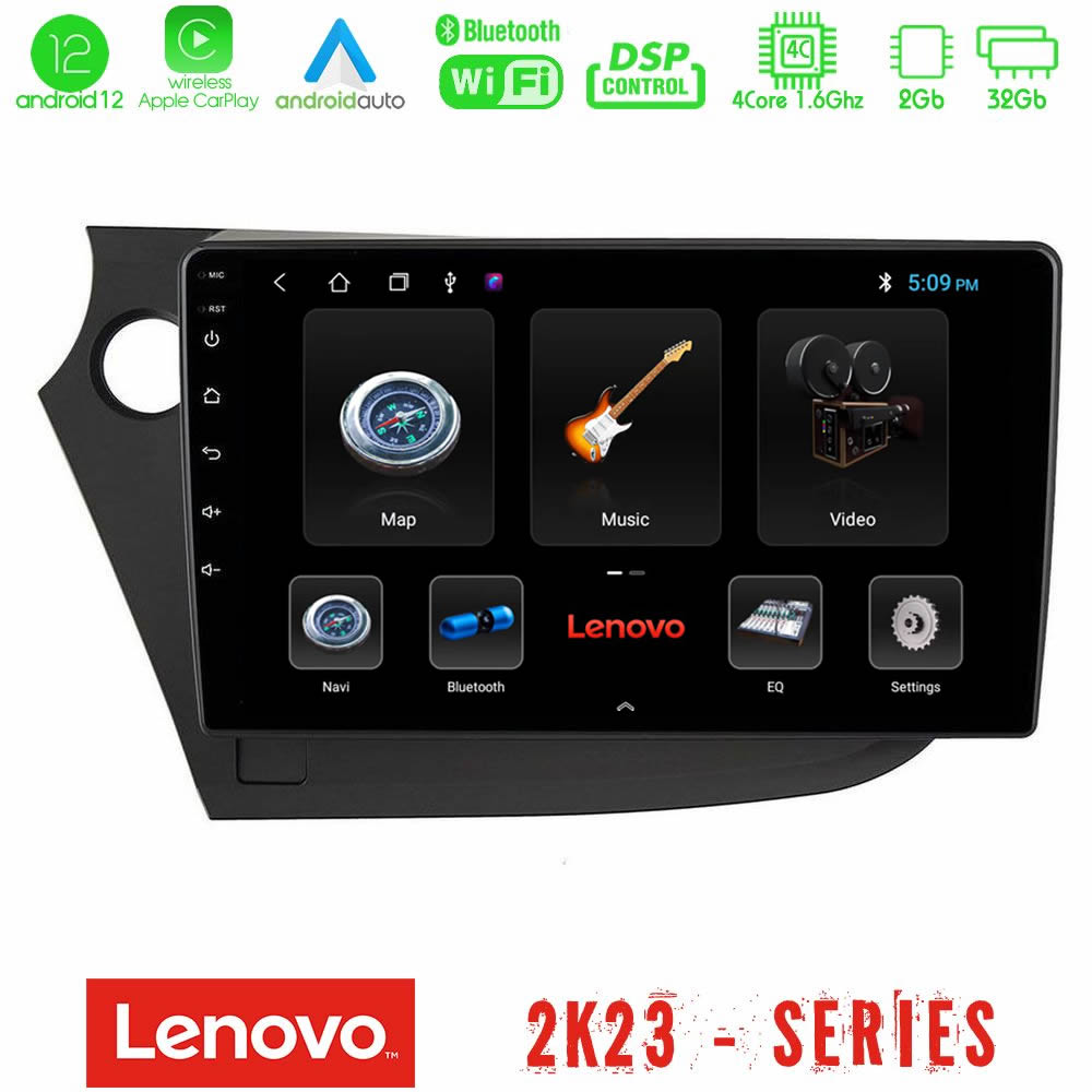 Lenovo Car Pad Honda Insight 2009-2015 4core Android12 2+32GB Navigation Multimedia Tablet 9
