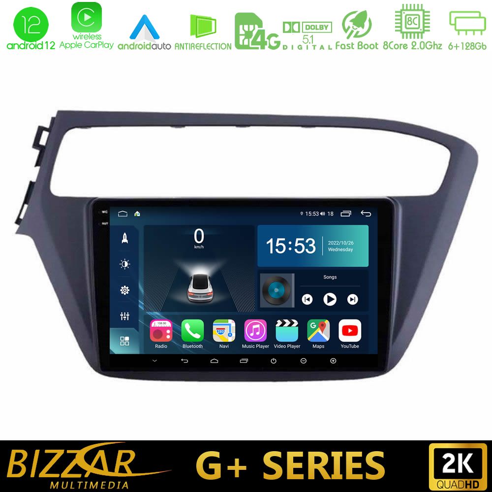 Bizzar G+ Series Hyundai i20 8core Android12 6+128GB Navigation Multimedia Tablet 9