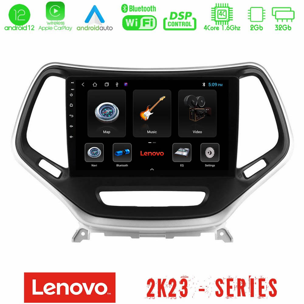 Lenovo Car Pad Jeep Cherokee 2014-2019 4core Android12 2+32GB Navigation Multimedia Tablet 9