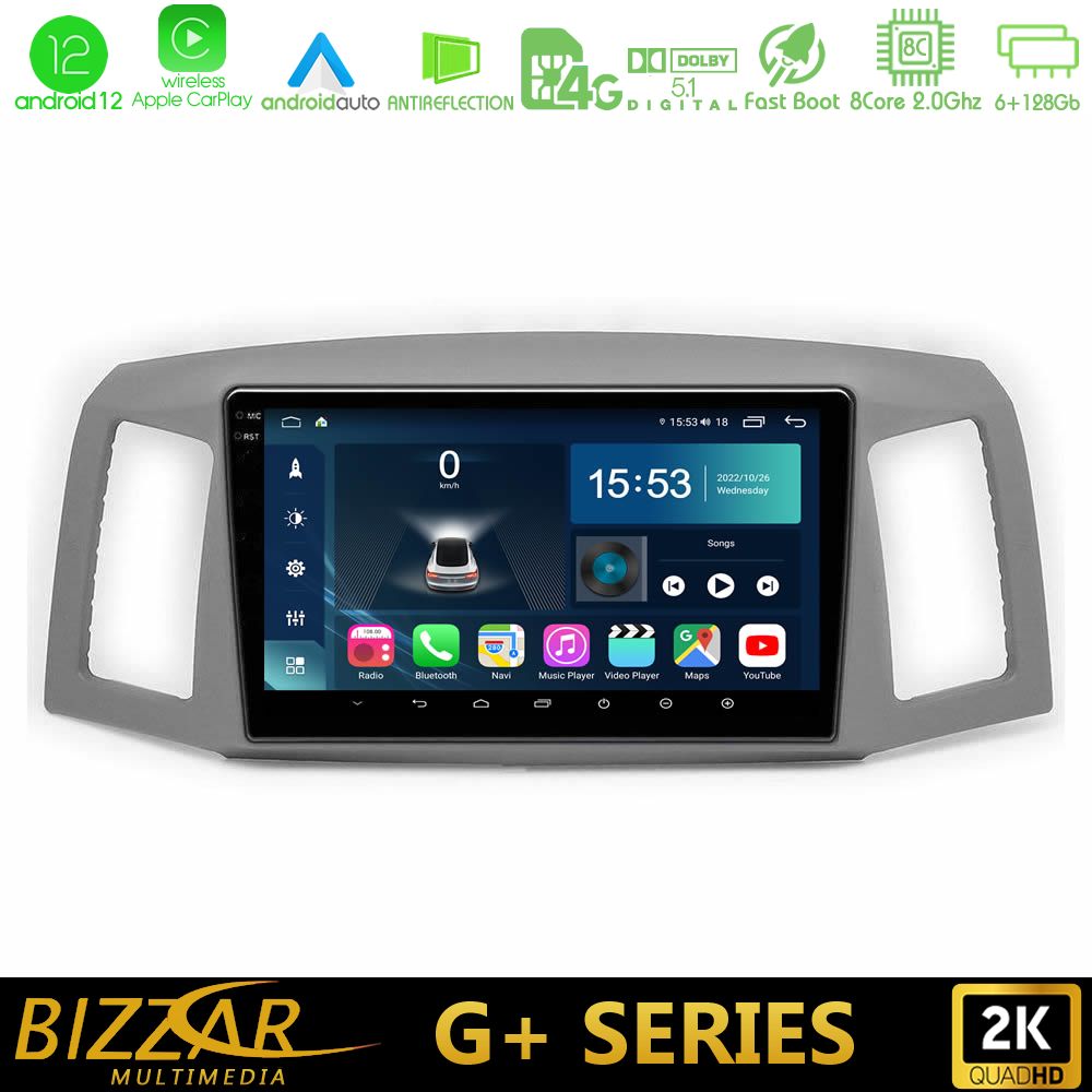 Bizzar G+ Series Jeep Grand Cherokee 2005-2007 8core Android12 6+128GB Navigation Multimedia Tablet 10