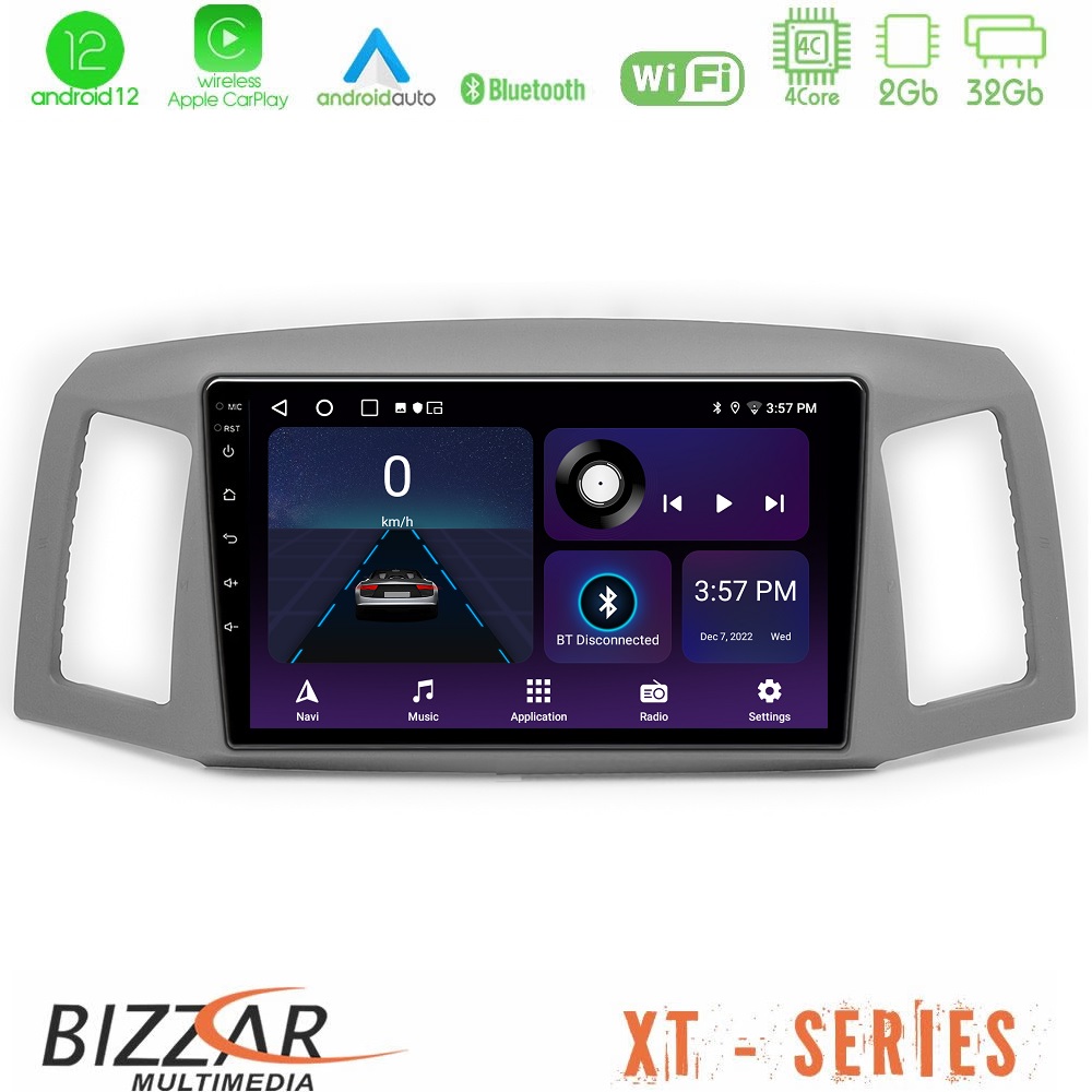 Bizzar XT Series Jeep Grand Cherokee 2005-2007 4Core Android12 2+32GB Navigation Multimedia Tablet 10