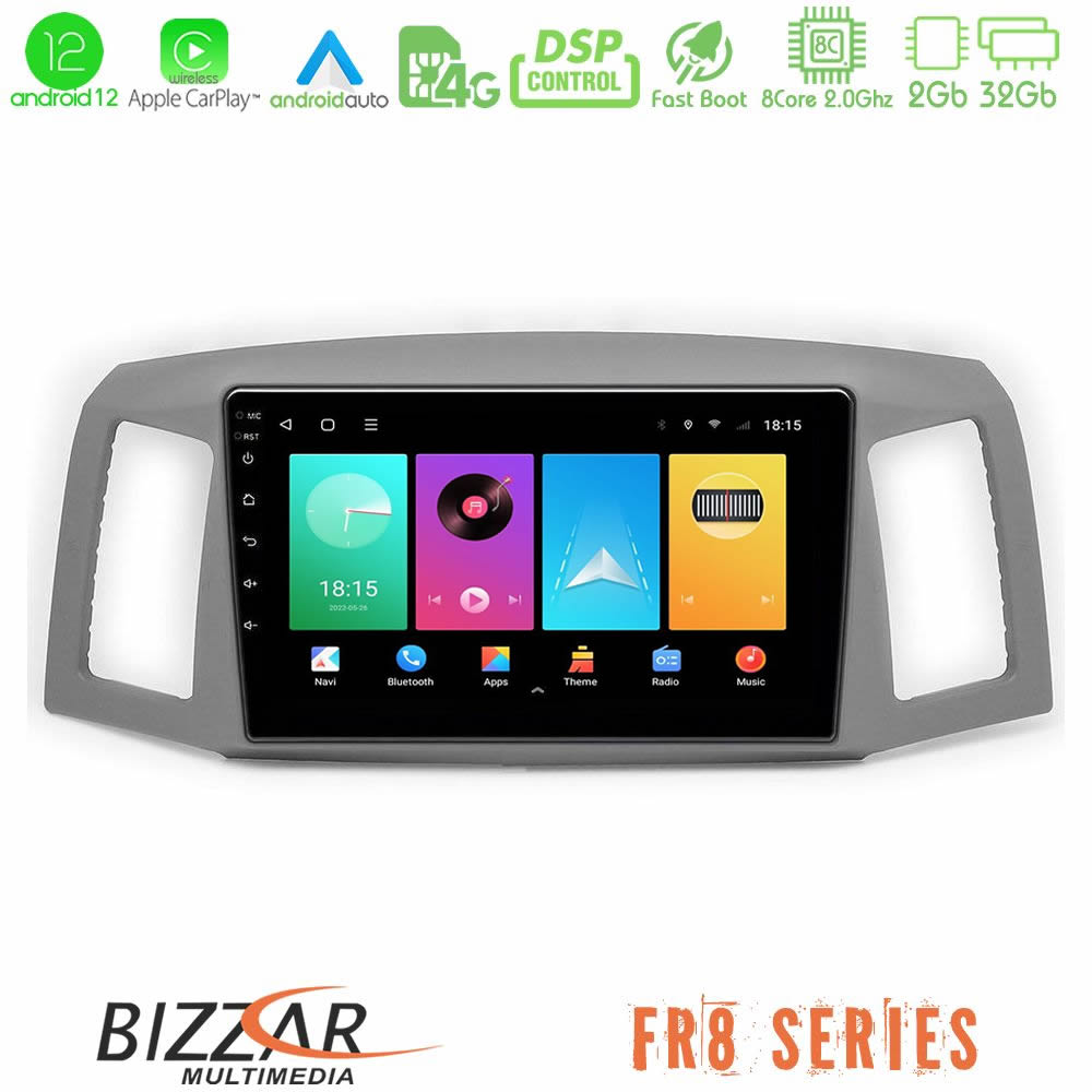 Bizzar FR8 Series Jeep Grand Cherokee 2005-2007 8core Android12 2+32GB Navigation Multimedia Tablet 10