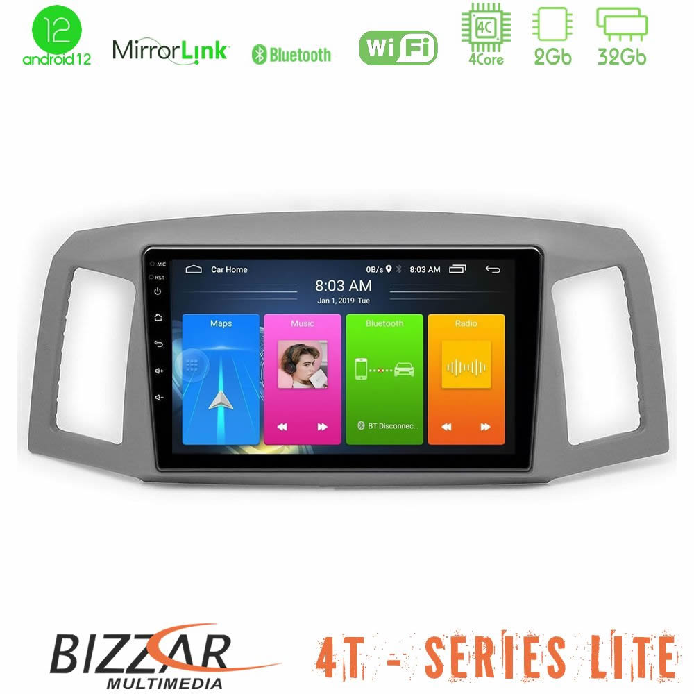 Bizzar 4T Series Jeep Grand Cherokee 2005-2007 4core Android12 2+32GB Navigation Multimedia Tablet 10