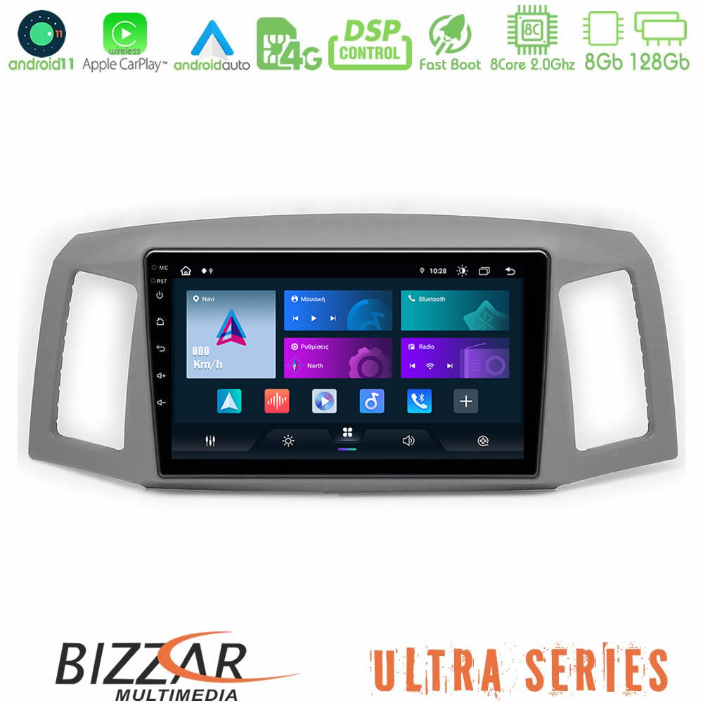 Bizzar ULTRA Series Jeep Grand Cherokee 2005-2007 8core Android11 8+128GB Navigation Multimedia Tablet 10