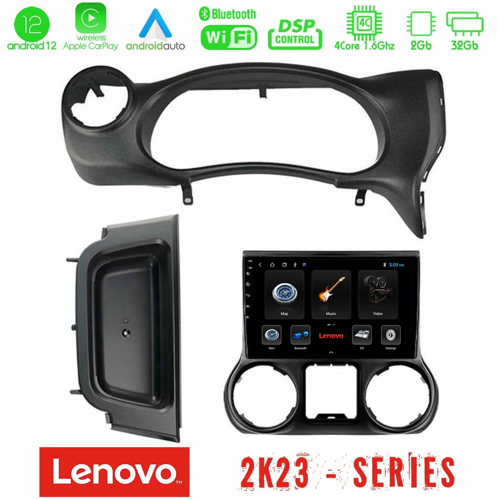 Lenovo Car Pad Jeep Wrangler 2014-2017 4core Android12 2+32GB Navigation Multimedia Tablet 9