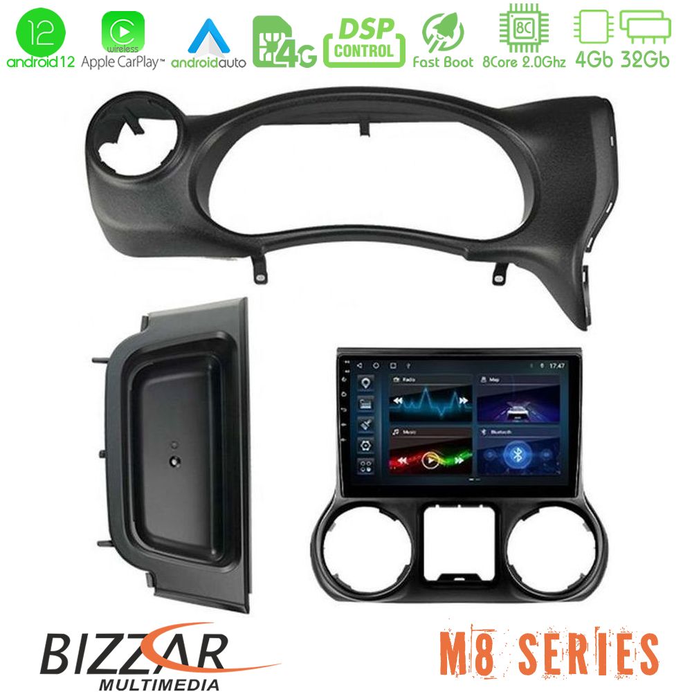 Bizzar M8 Series Jeep Wrangler 2014-2017 8Core Android12 4+32GB Navigation Multimedia Tablet 9