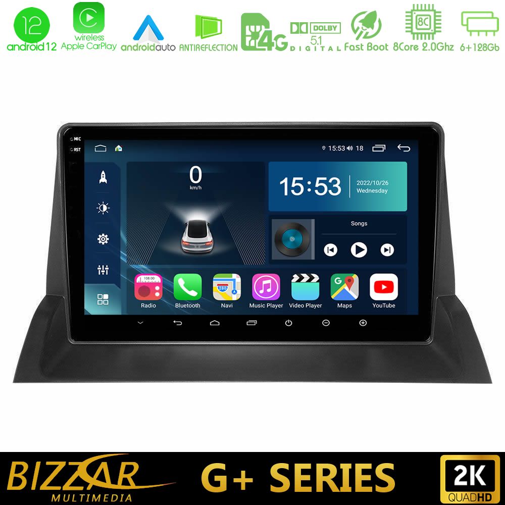 Bizzar G+ Series Mazda 6 2002-2006 8core Android12 6+128GB Navigation Multimedia Tablet 9