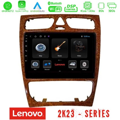 Lenovo Car Pad Mercedes C Class (W203) 4Core Android12 2+32GB Navigation Multimedia 9