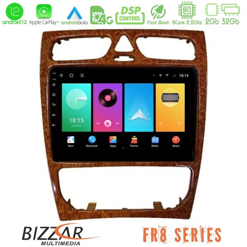 Bizzar FR8 Series Mercedes C Class (W203) 8core Android12 2+32GB Navigation Multimedia 9 Bizzar FR8 Series Mercedes C Class (W203) 8core Android12 2+32GB Navigation Multimedia 9