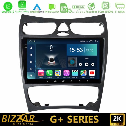 Bizzar G+ Series Mercedes CLK Class W209 2000-2004 8Core Android12 6+128GB Navigation Multimedia Tablet 9