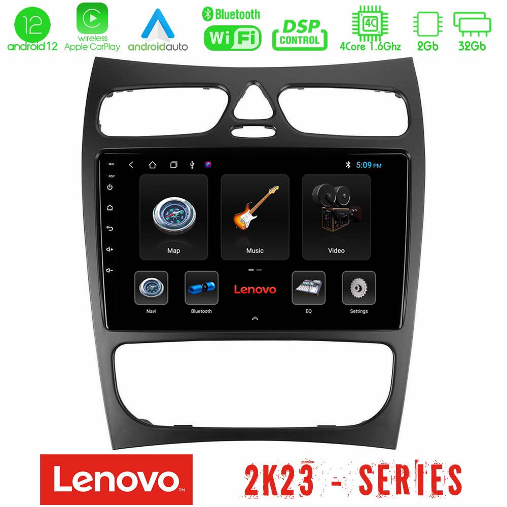 Lenovo Car Pad Mercedes CLK Class W209 2000-2004 4core Android12 2+32GB Navigation Multimedia Tablet 9