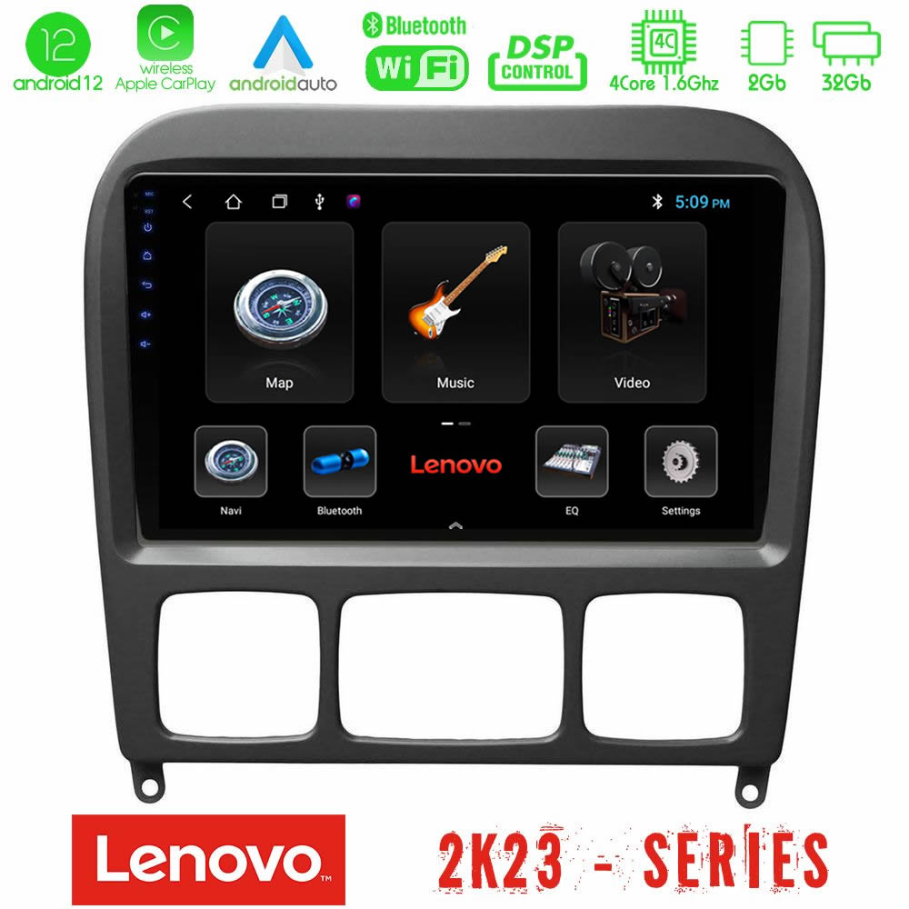 Lenovo Car Pad Mercedes S Class 1999-2004 (W220) 4core Android12 2+32GB Navigation Multimedia Tablet 9″
