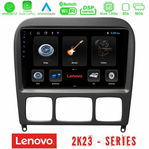 Lenovo Car Pad Mercedes S Class 1999-2004 (W220) 4core Android12 2+32GB Navigation Multimedia Tablet 9″