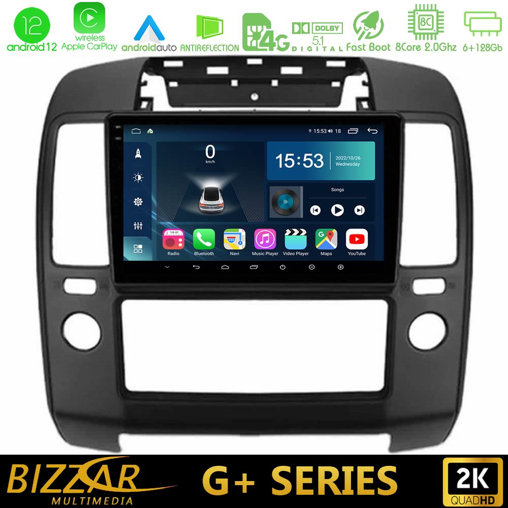 Bizzar G+ Series Nissan Navara 8core Android12 6+128GB Navigation Multimedia Tablet 9