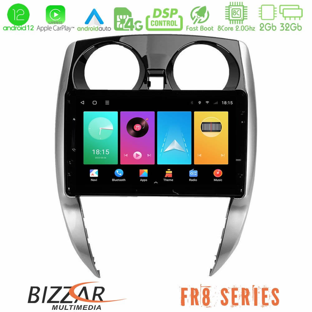 Bizzar FR8 Series Nissan Note 2013-2018 8core Android12 2+32GB Navigation Multimedia Tablet 10