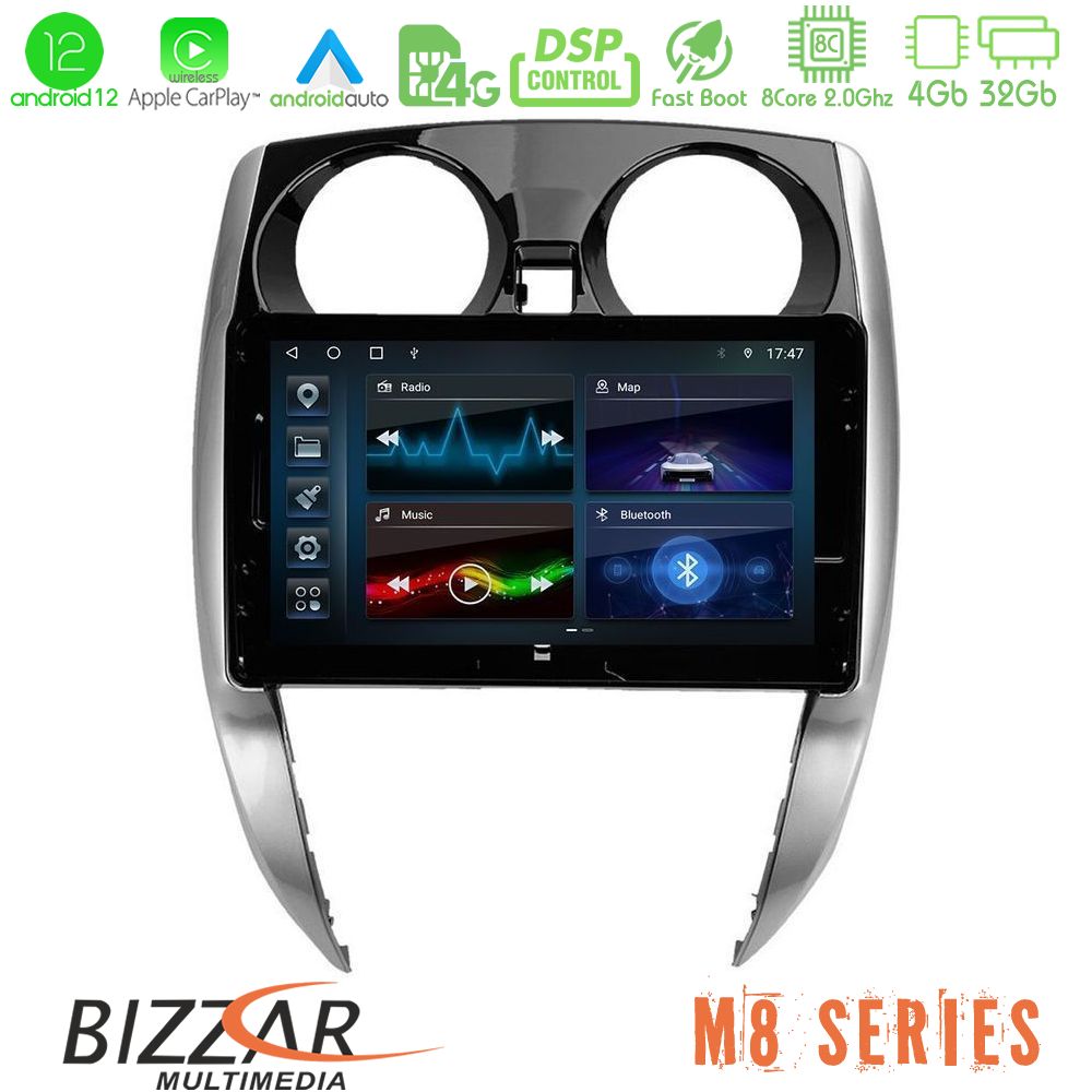 Bizzar M8 Series Nissan Note 2013-2018 8core Android12 4+32GB Navigation Multimedia Tablet 10