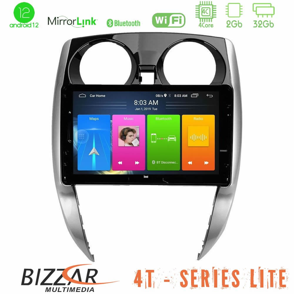 Bizzar 4T Series Nissan Note 2013-2018 4core Android12 2+32GB Navigation Multimedia Tablet 10