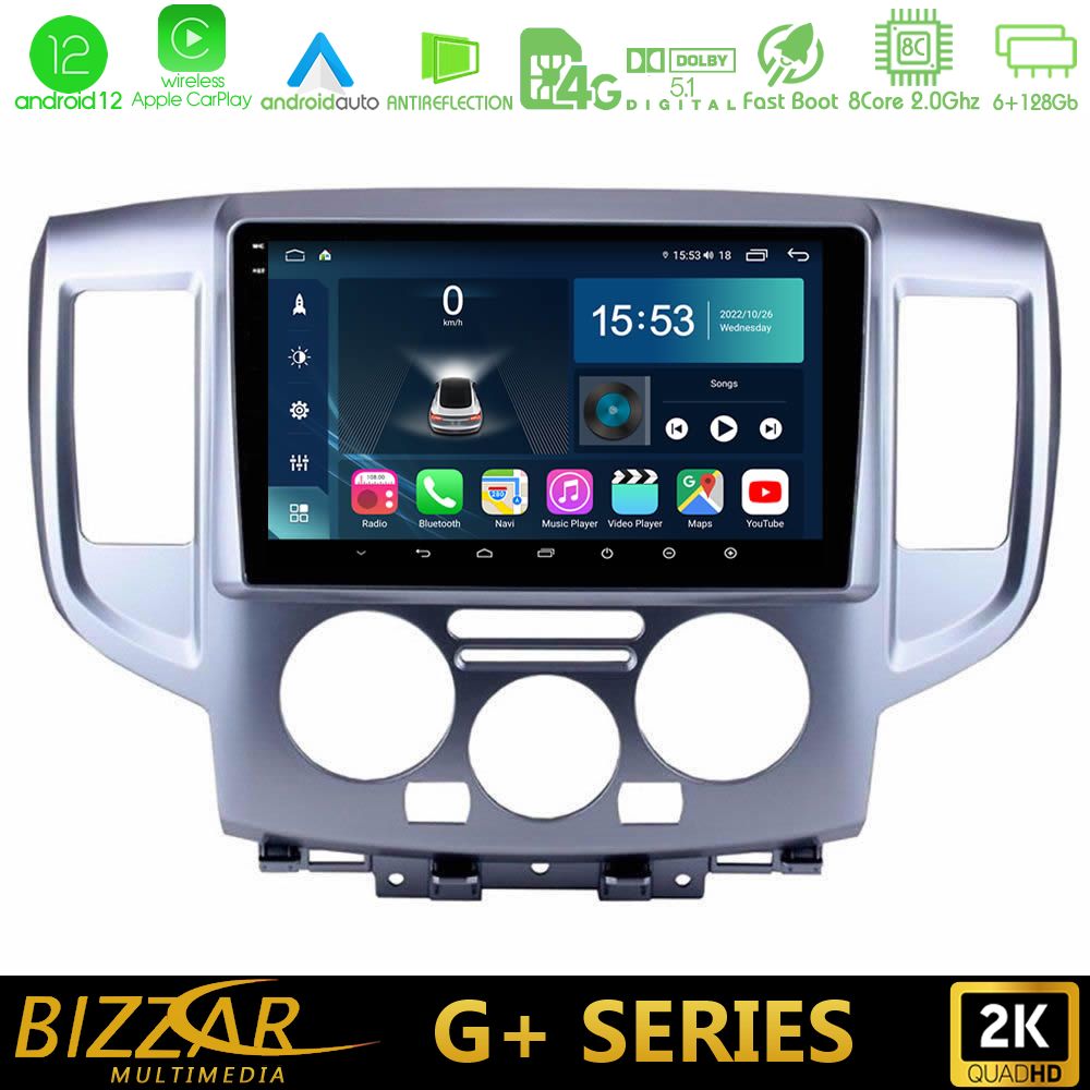 Bizzar G+ Series Nissan NV200 8core Android12 6+128GB Navigation Multimedia Tablet 9