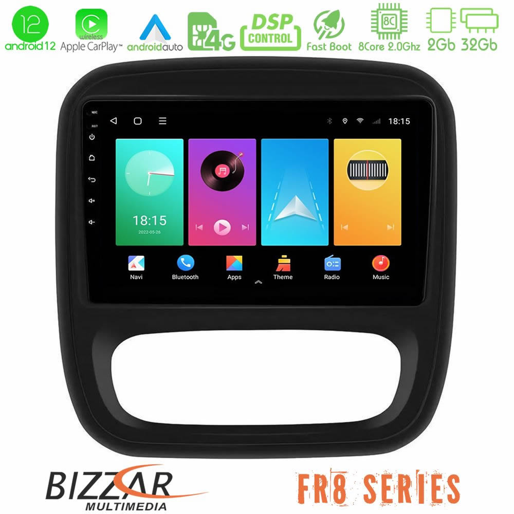 Bizzar FR8 Series Renault/Nissan/Opel/Fiat 8core Android12 2+32GB Navigation Multimedia Tablet 9
