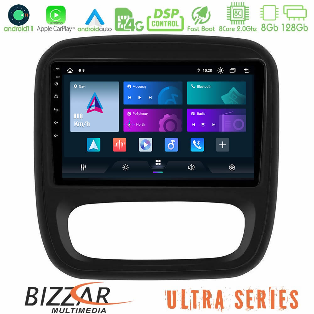 Bizzar ULTRA Series Renault/Nissan/Opel/Fiat 8core Android11 8+128GB Navigation Multimedia Tablet 9