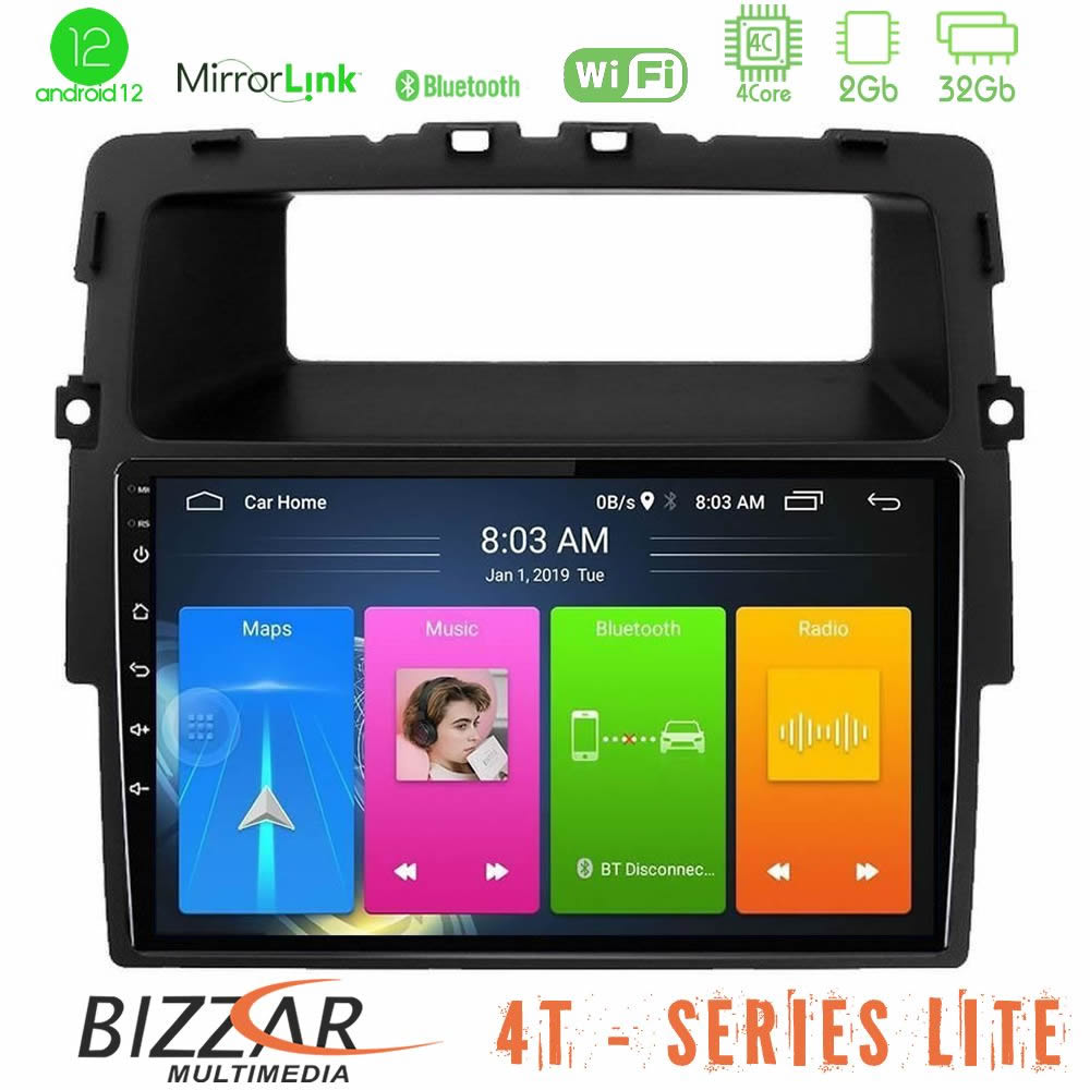 Bizzar 4T Series Renault/Nissan/Opel 4core Android12 2+32GB Navigation Multimedia Tablet 9″