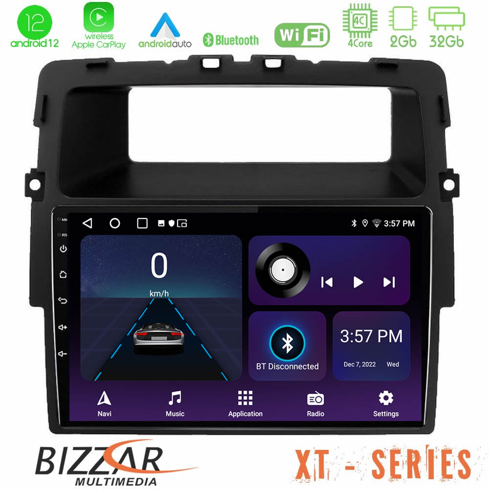 Bizzar XT Series Renault/Nissan/Opel 4core Android12 2+32GB Navigation Multimedia Tablet 9″