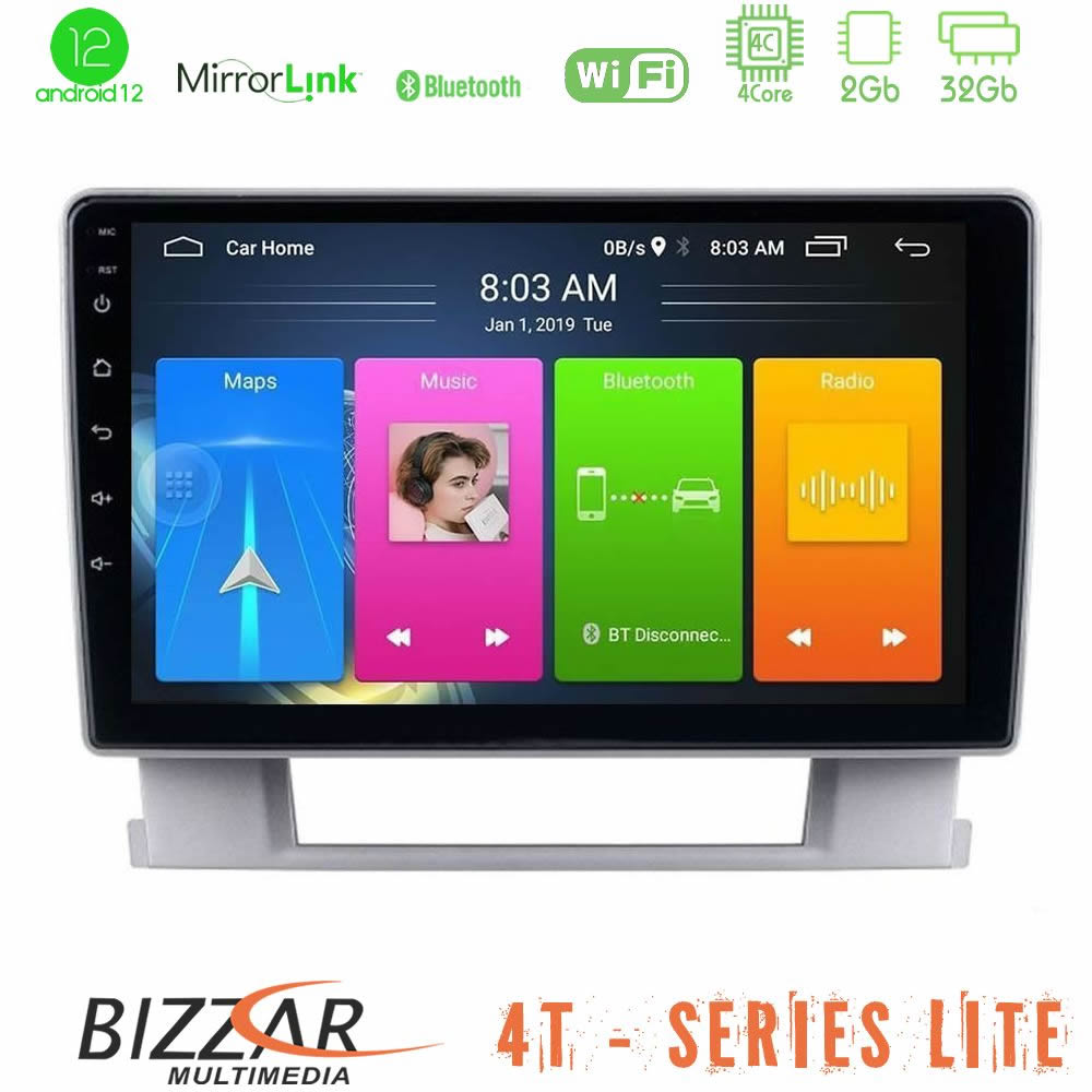 Bizzar 4T Series Opel Astra J 2010-2014 4core Android12 2+32GB Navigation Multimedia Tablet 9
