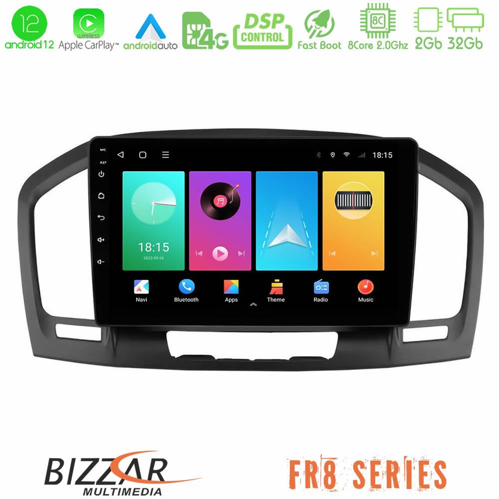Bizzar FR8 Series Opel Insignia 2008-2013 8core Android12 2+32GB Navigation Multimedia Tablet 9
