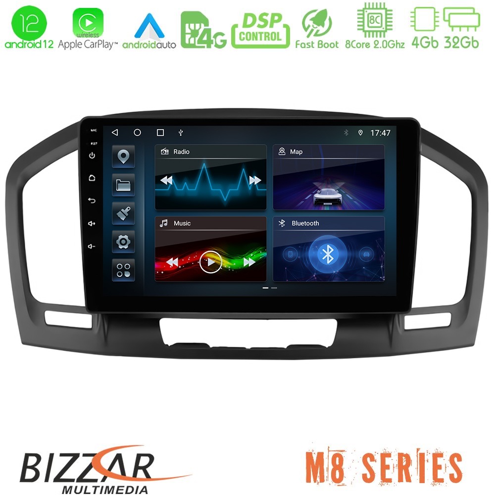 Bizzar M8 Series Opel Insignia 2008-2013 8core Android12 4+32GB Navigation Multimedia Tablet 9
