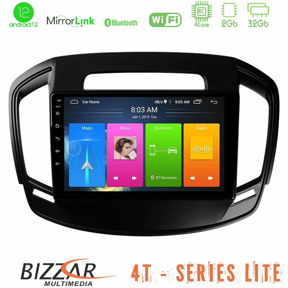 Bizzar 4T Series Opel Insignia 2014-2017 4core Android12 2+32GB Navigation Multimedia Tablet 9