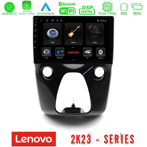 Lenovo Car Pad Toyota Aygo - Citroen C1 - Peugeot 108 4Core Android12 2+32GB Navigation Multimedia 10