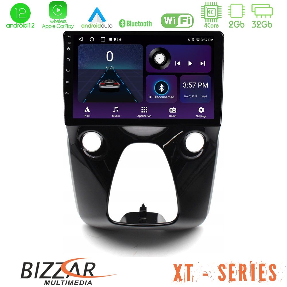 Bizzar XT Series Toyota Aygo - Citroen C1 - Peugeot 108 4Core Android12 2+32GB Navigation Multimedia 10