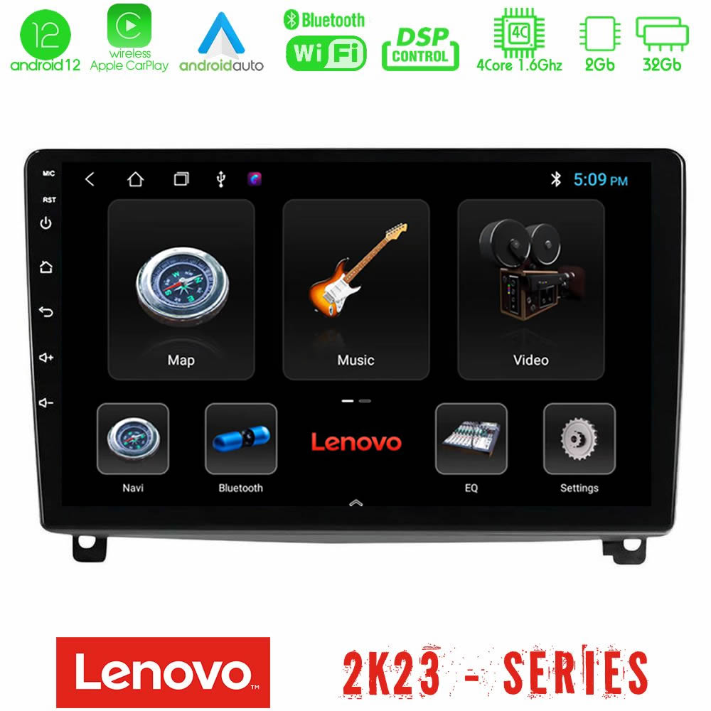 Lenovo Car Pad Peugeot 407 4core Android12 2+32GB Navigation Multimedia Tablet 9